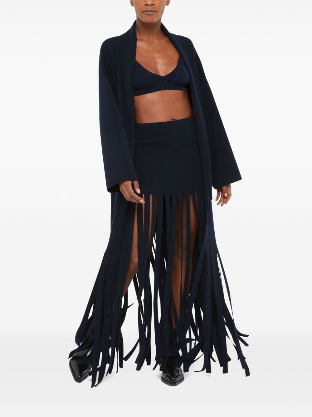 Eclectic fringed wool skirt - 2