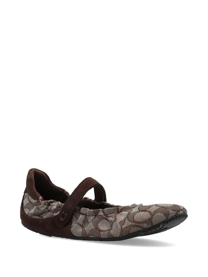 COACH patterned strap ballet flats outlook