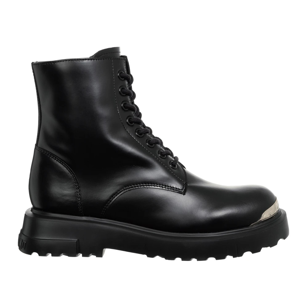 Moschino PLAIN LACE-UP BOOTS WITH ZIP CLOSURE | miinto