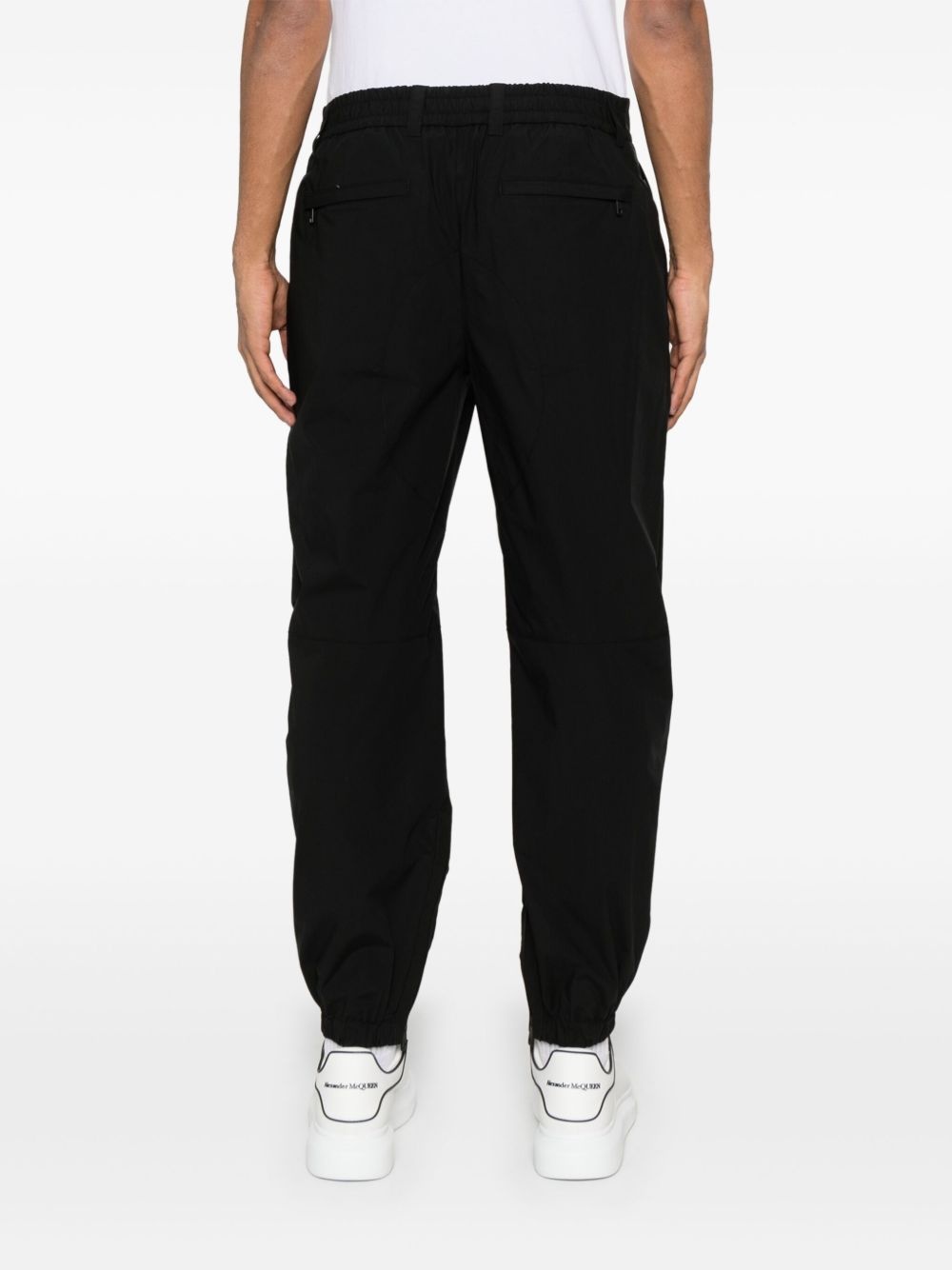 logo-plaque tapered trousers - 4