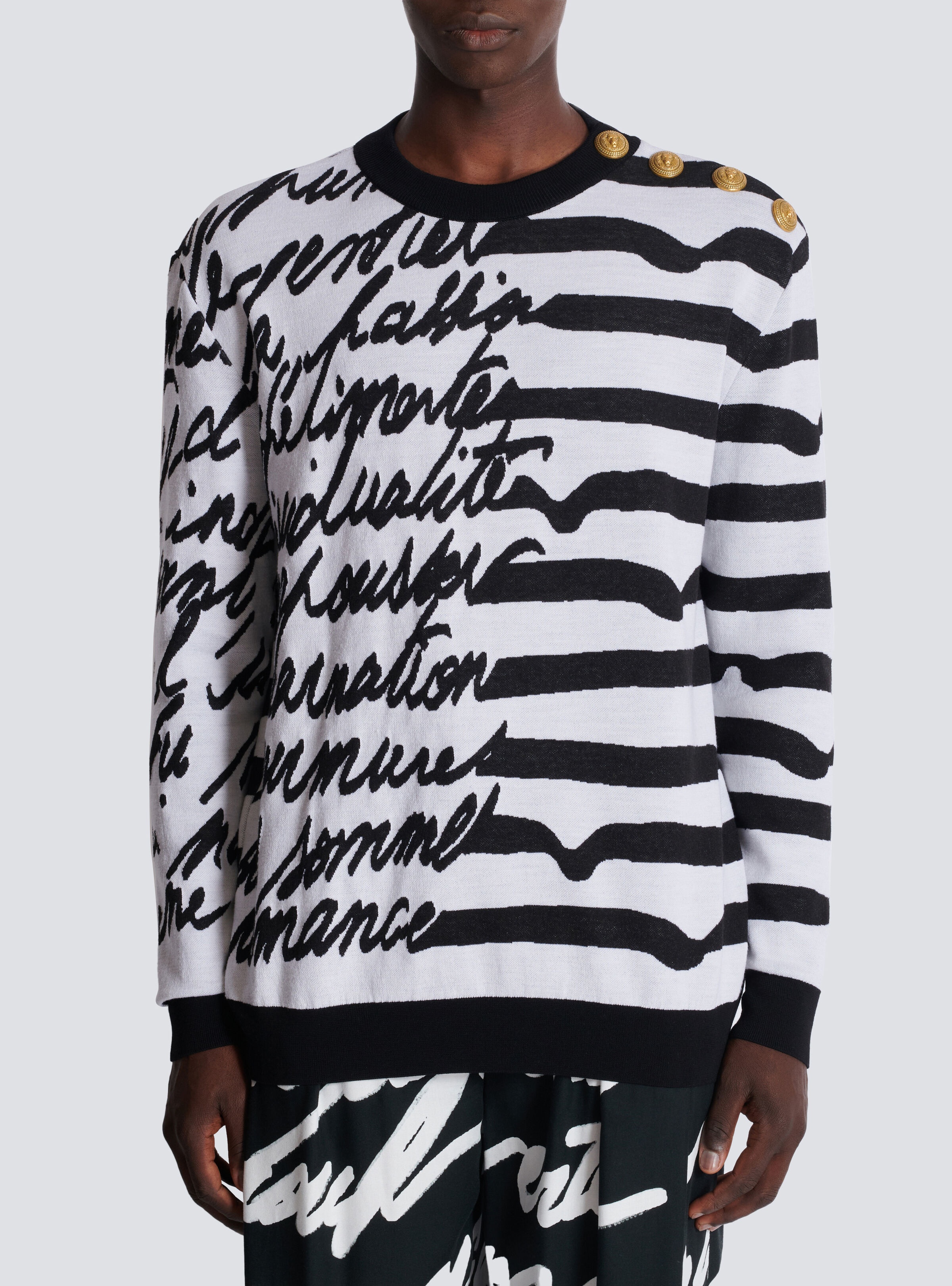Striped "Love Letter" knit jumper - 5