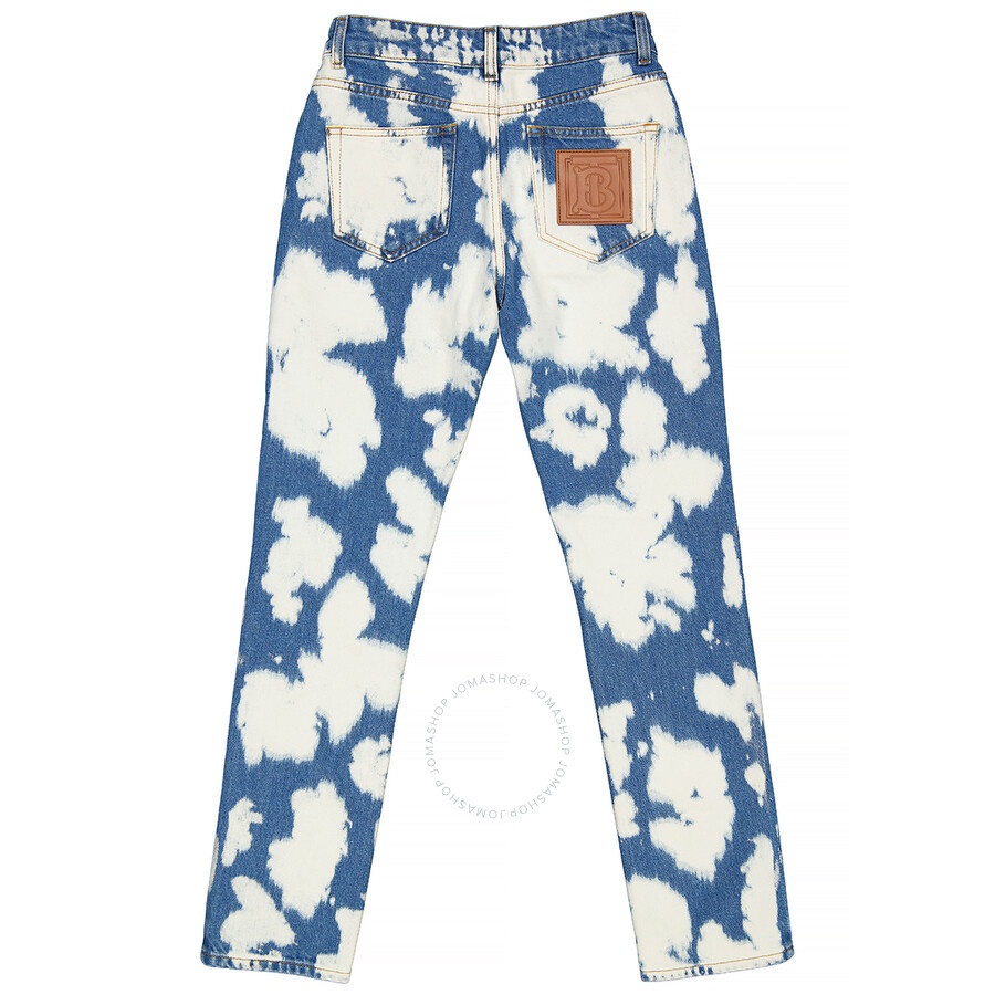 Burberry Seamill Monogram Motif Straight Fit Bleached Denim Jeans - 2