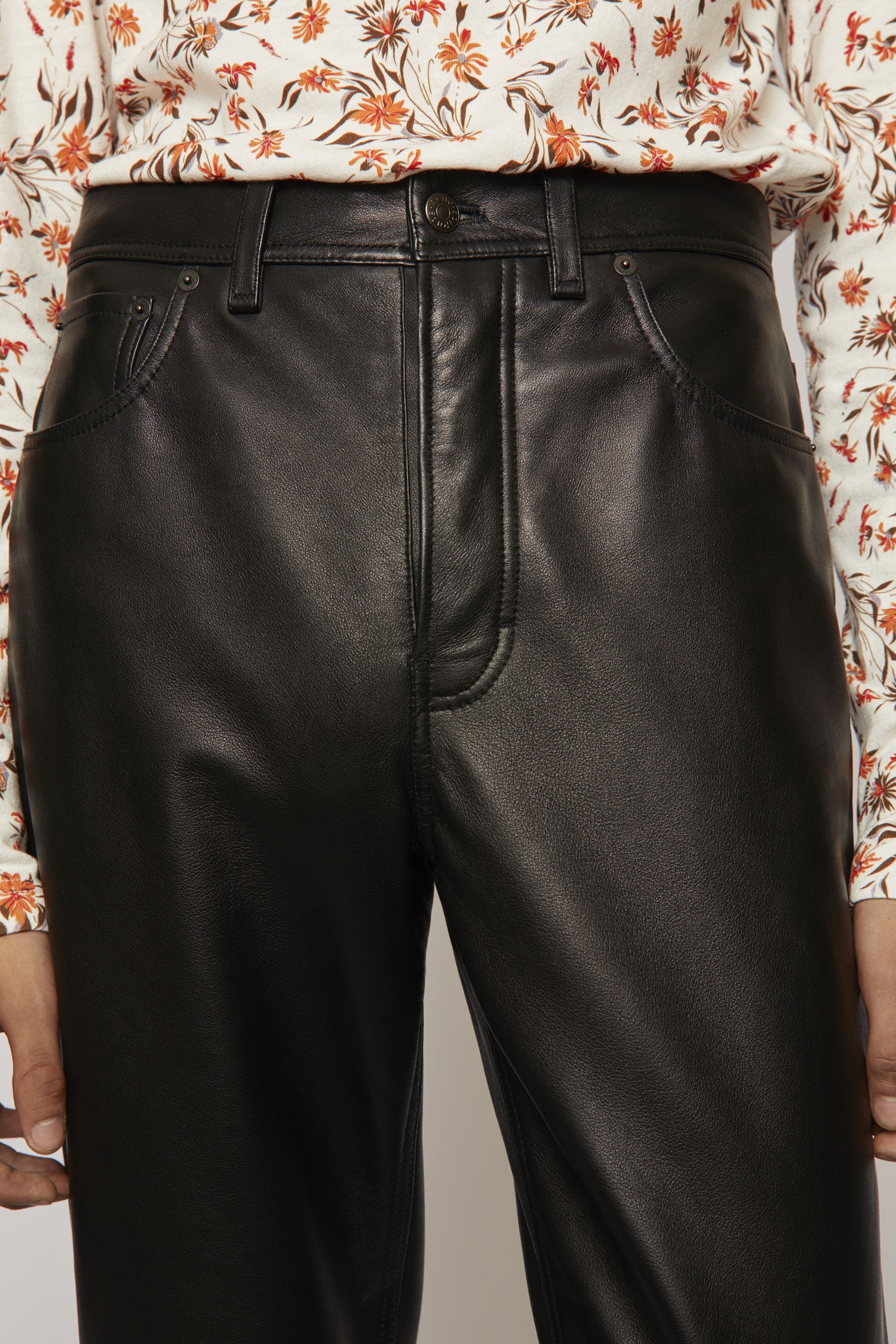 Leather trousers black - 4