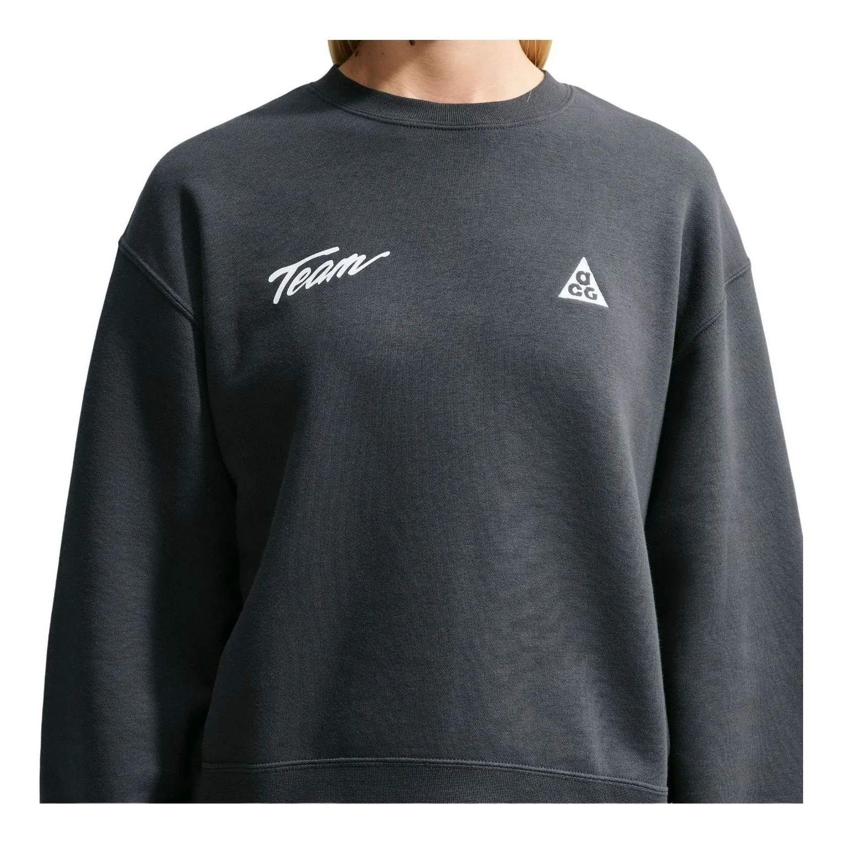(WMNS) Nike x ACG Tuff Fleece Sweatshirt 'Dark Smoke Grey White' IU8168-070 - 1