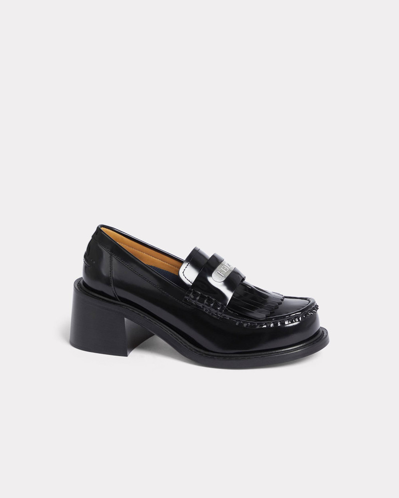 채용정보 heeled 가죽 loafers - 1
