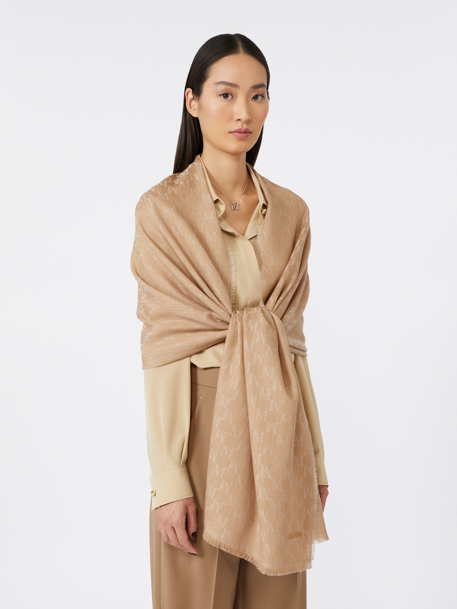 MAGICO Monogram wool stole - 4