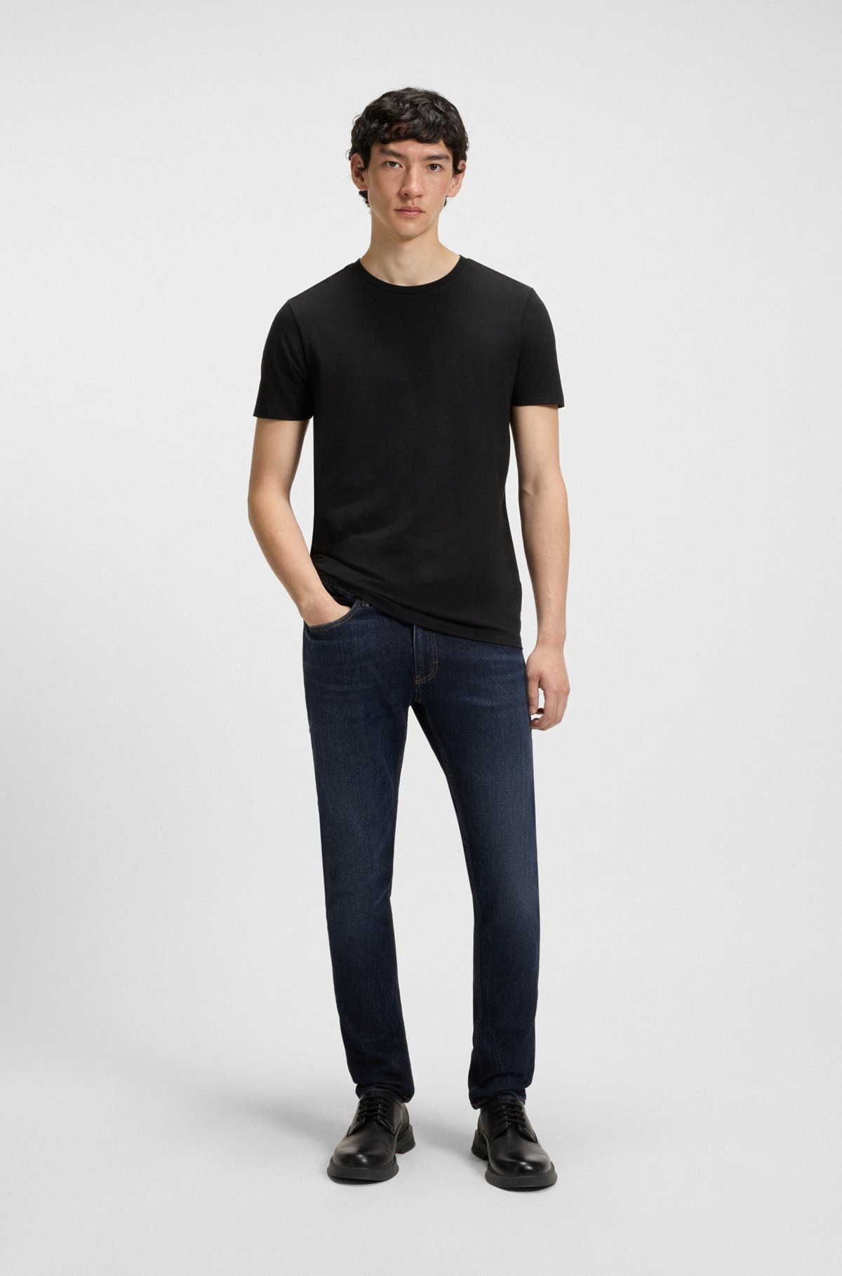 EXTRA-SLIM-FIT JEANS IN BLUE STRETCH DENIM - 3