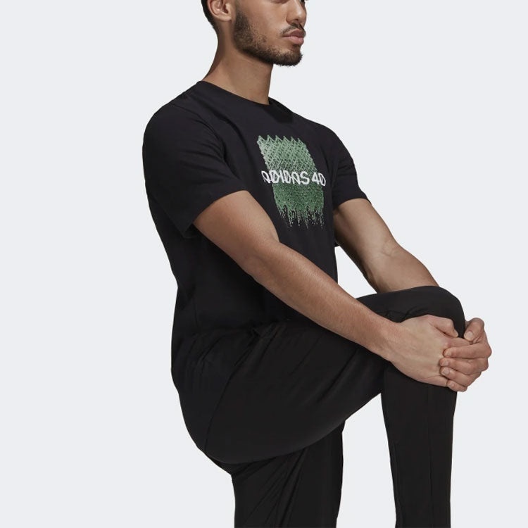adidas 4d Gpx Tee M Casual Sports Round Neck Short Sleeve Black GJ6477 - 4