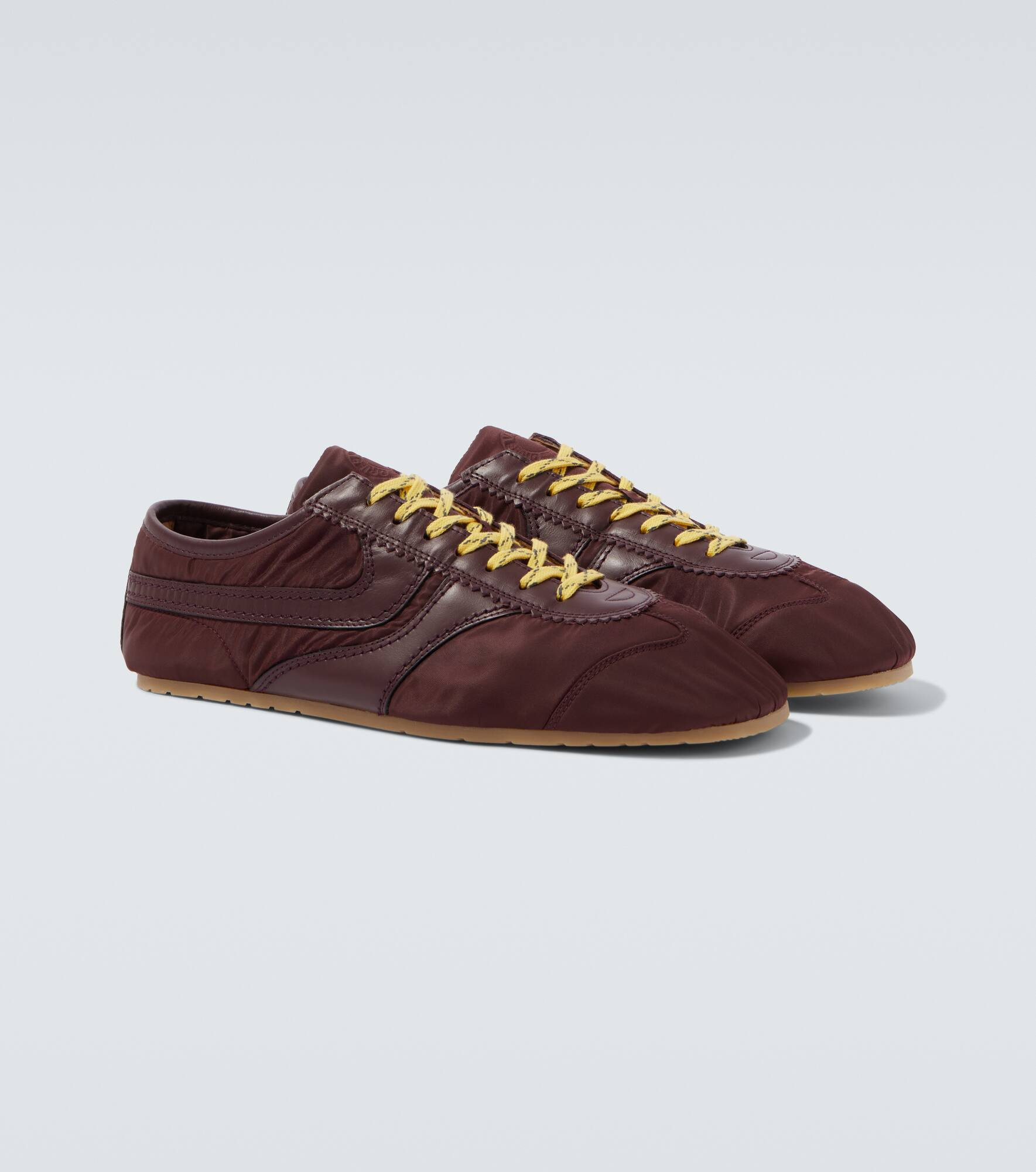 Leather-trimmed sneakers - 5
