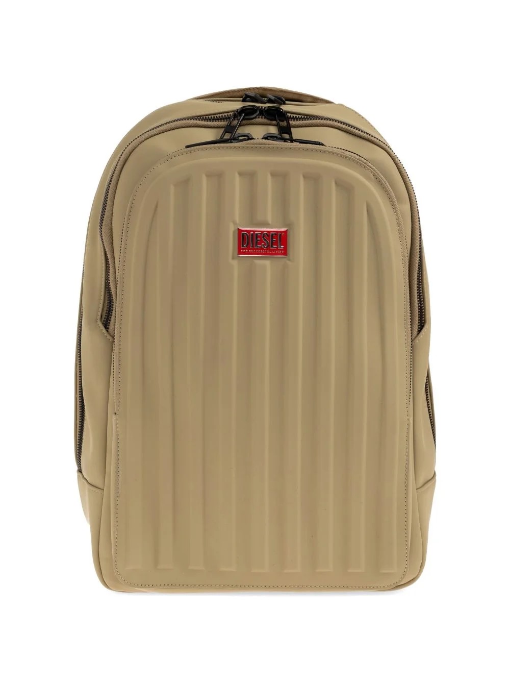 ribbed logo-plaque backpack - 1
