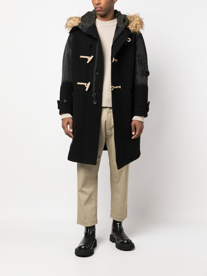 Junya Watanabe MAN contrast-sleeve duffle coat outlook