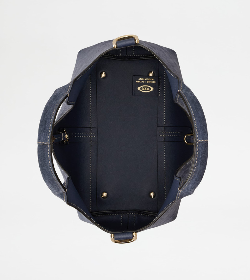 TOTE SHOPPING BAG IN SUEDE MINI - BLUE 4