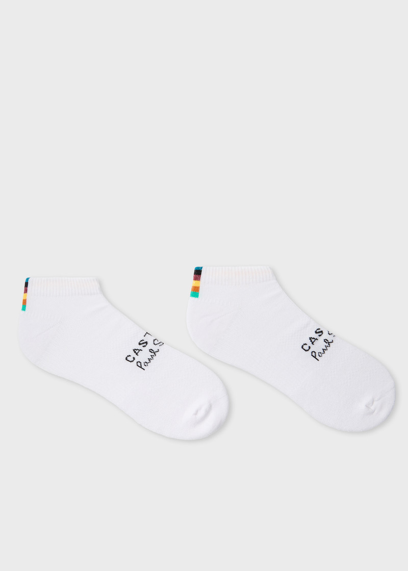 Paul Smith Paul Smith + Castore - White Technical Ankle Socks Two Pack outlook