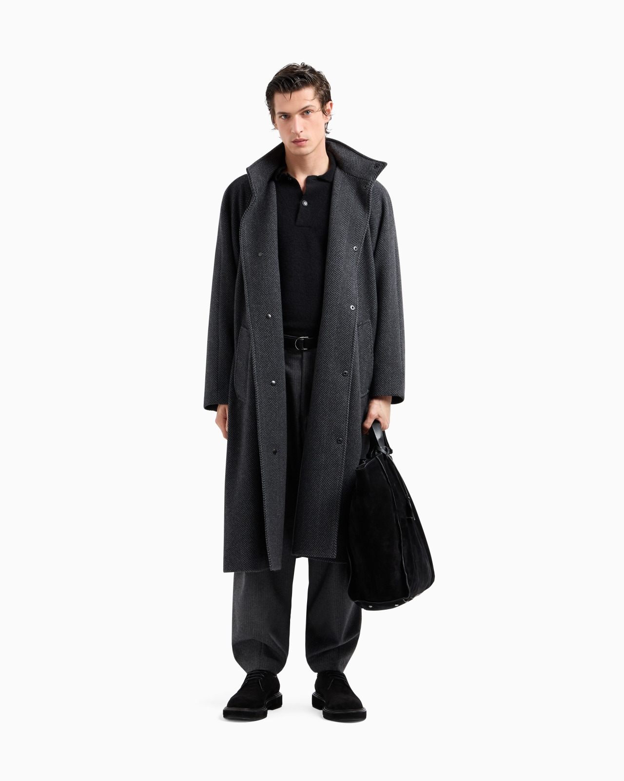 Virgin-wool and cashmere single-pleat trousers with jacquard pinstripes - 2