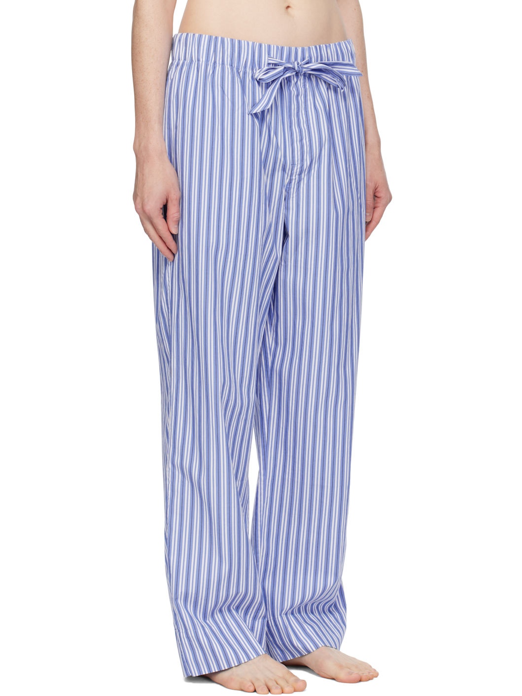 White & Blue Poplin Pyjama Pants - 2