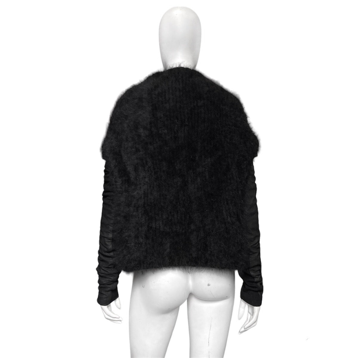 Rick Owens falll 2013 monster alpaca wool hair leather sleeves sweater S - 3