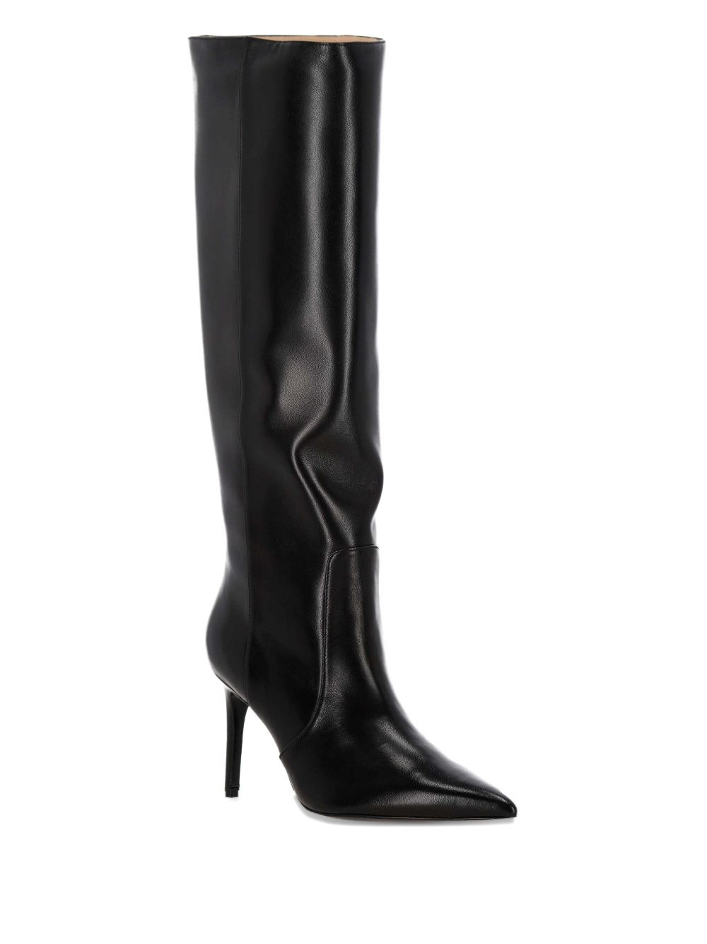 leather pointed-toe knee-high boots - 2