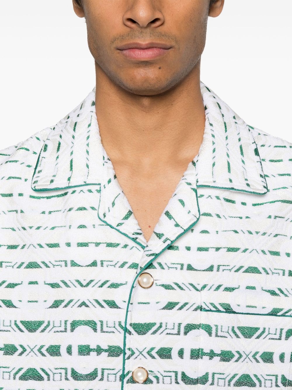 monogram-gradient towelling shirt - 5
