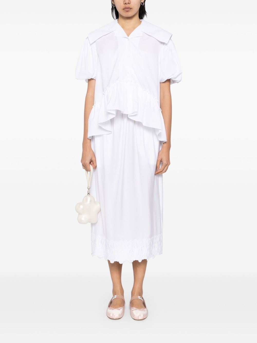 sailor-collar puff-sleeves shirt - 2