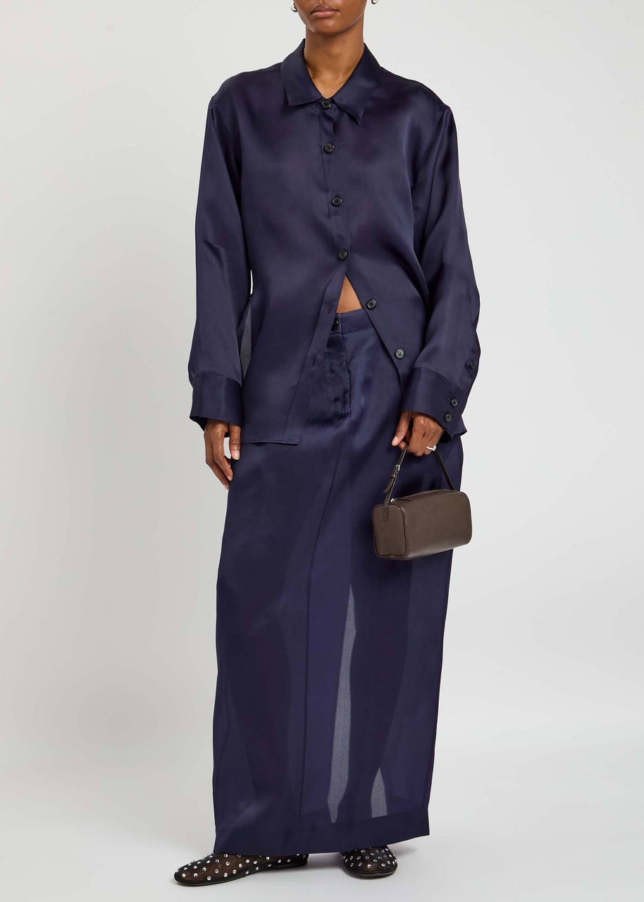 Khaite Lucian Semi-sheer Silk Maxi Skirt - 4