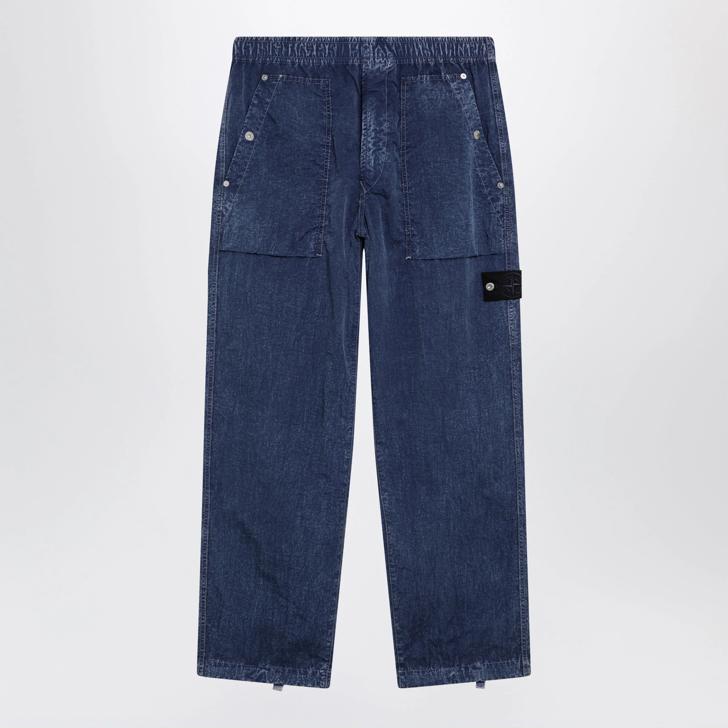 Stone Island Loose-Fit Fatigue Pants In Compact Nylon In Blue Men - 1