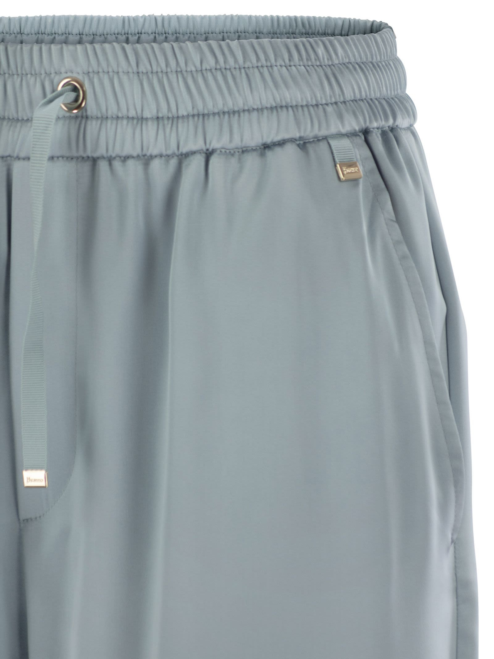 Herno Women Satin Trousers With Elasticated Waistband - 4