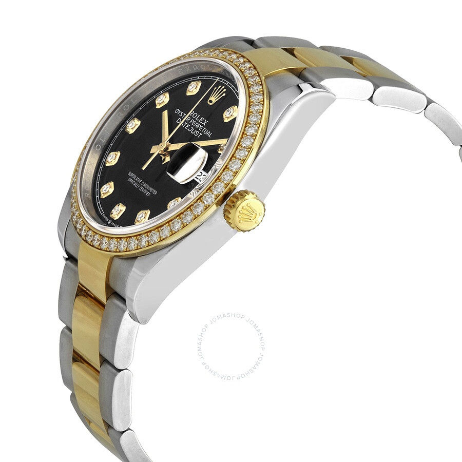 Rolex Datejust 36 Black Diamond Dial Men's Steel and 18kt Yellow Gold Oyster Watch 126283BKDO - 2