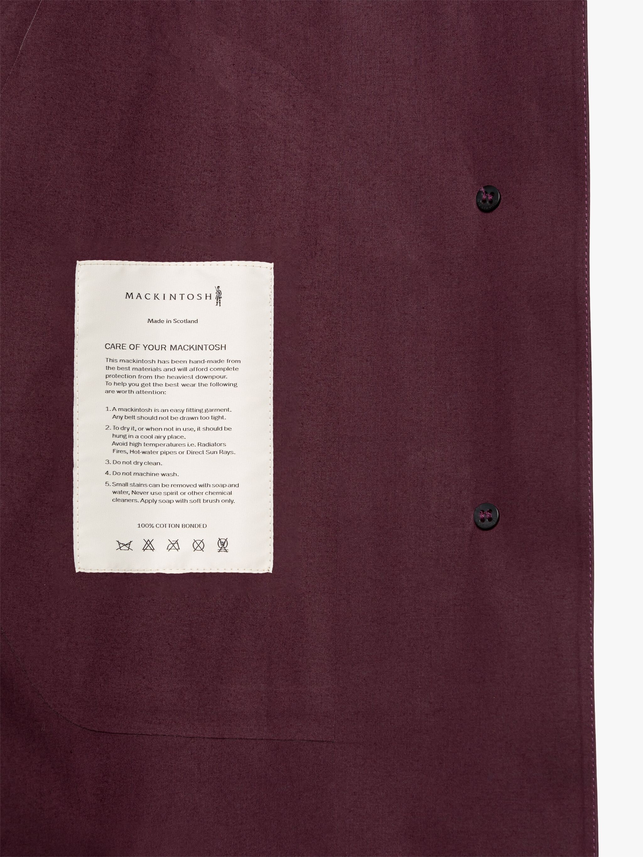 BANTON BURGUNDY BONDED COTTON COAT - 6