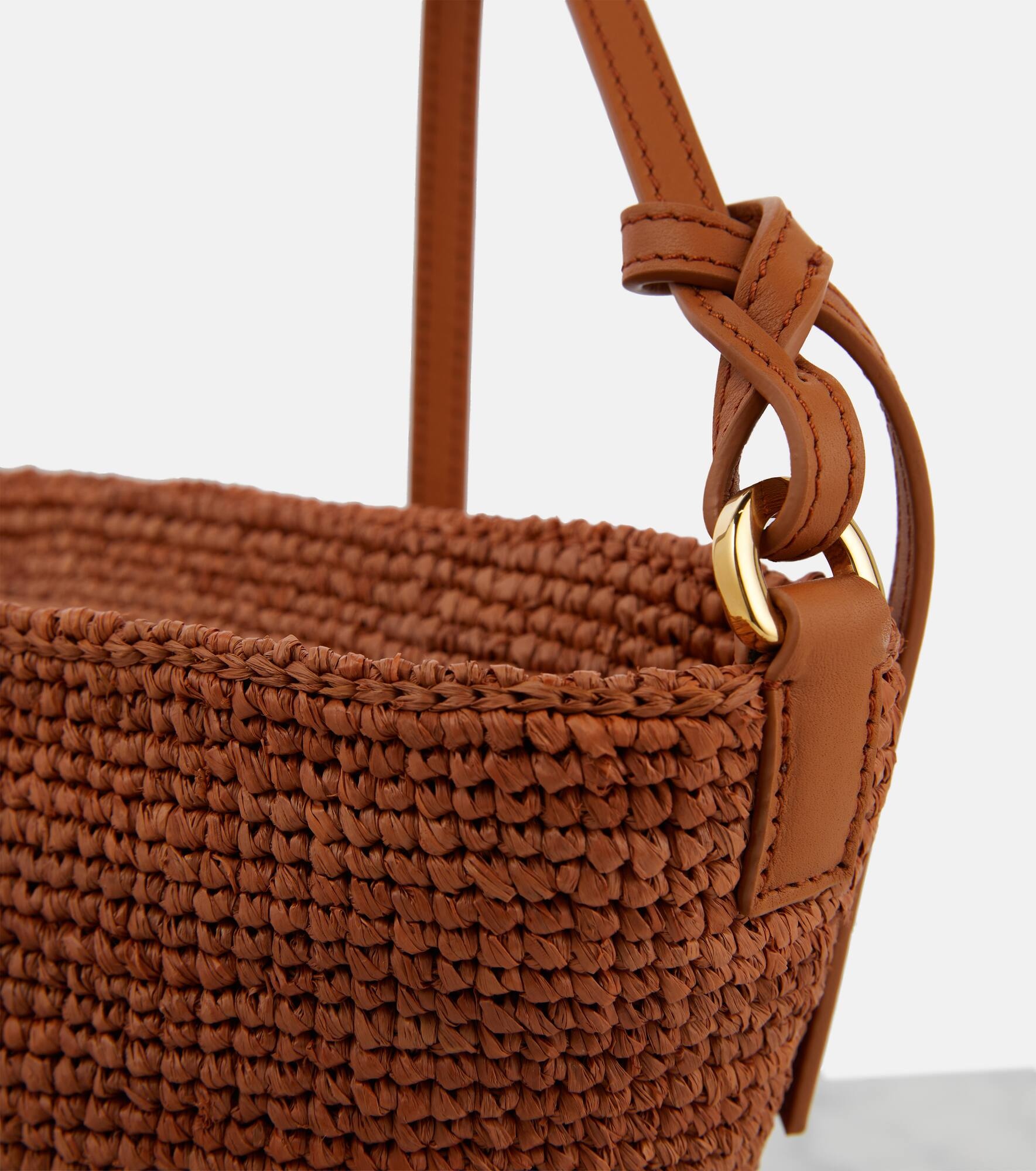 Slit Small raffia crossbody bag - 6