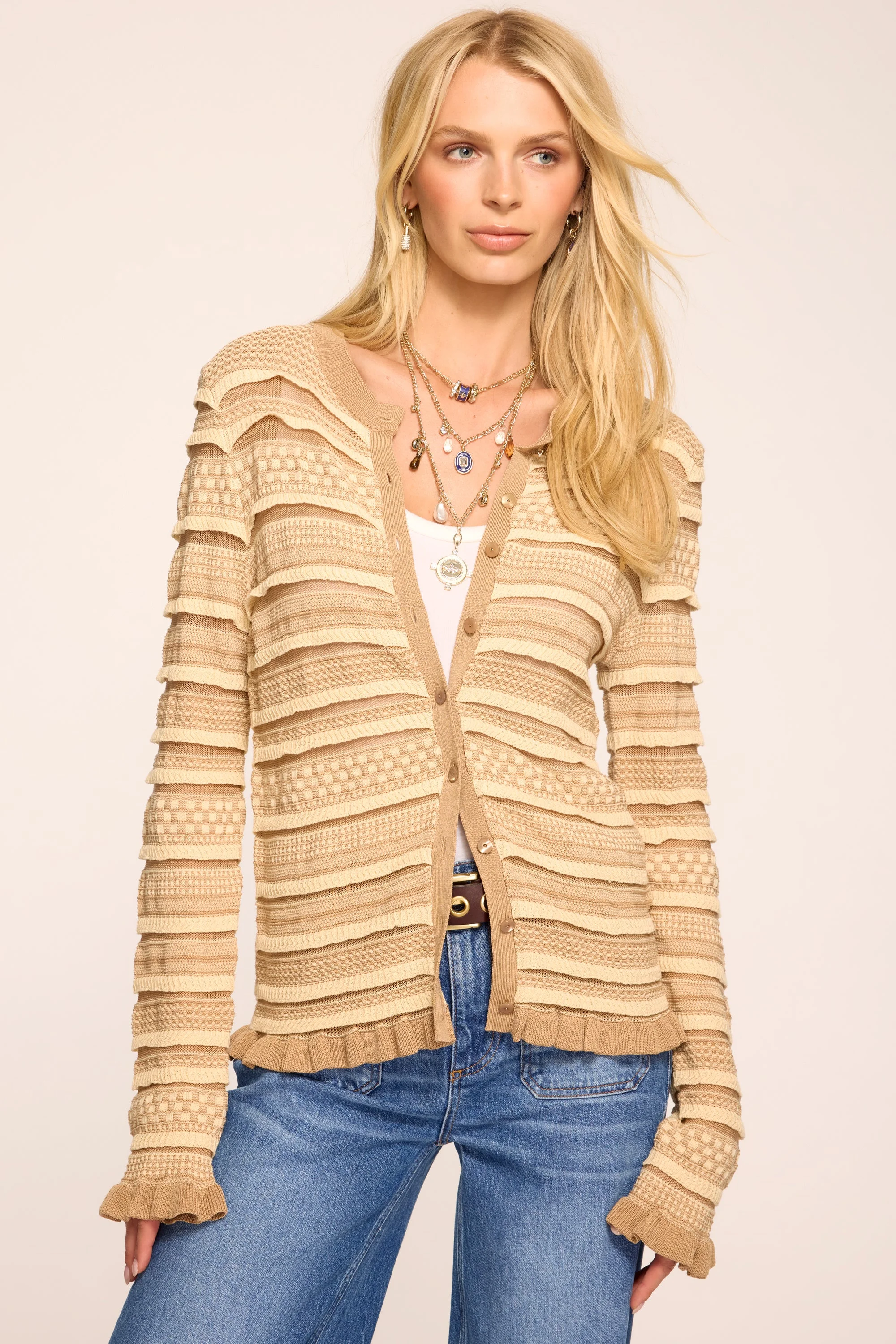 Callie Ribbed Knit Cardigan - 1