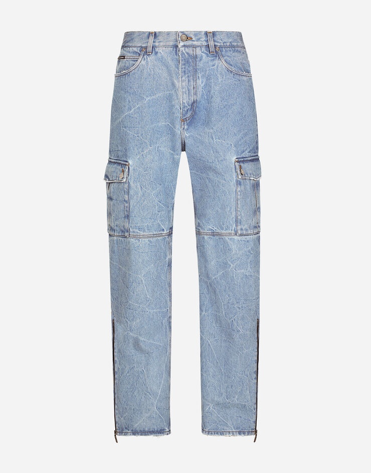 Oversize light blue wash jeans - 3