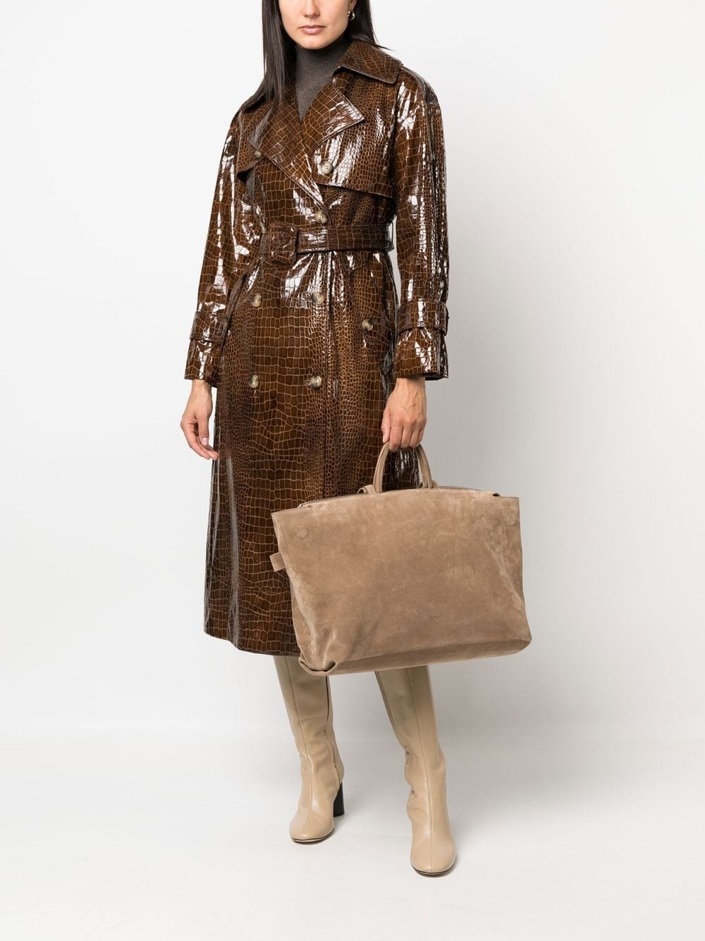 multi-strap suede tote - 2