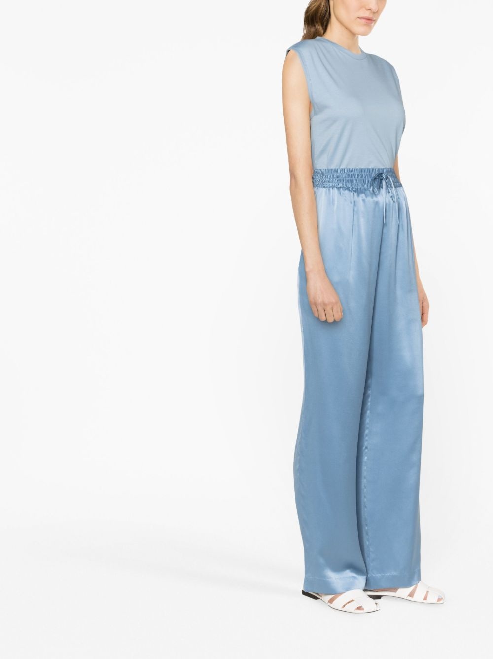 high-waisted silk pants - 3