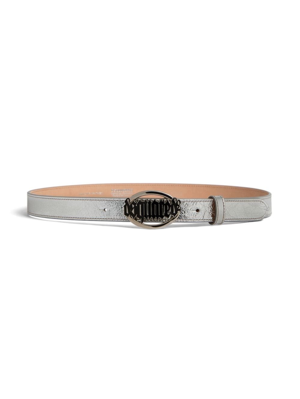 logo-buckle leather belt - 4