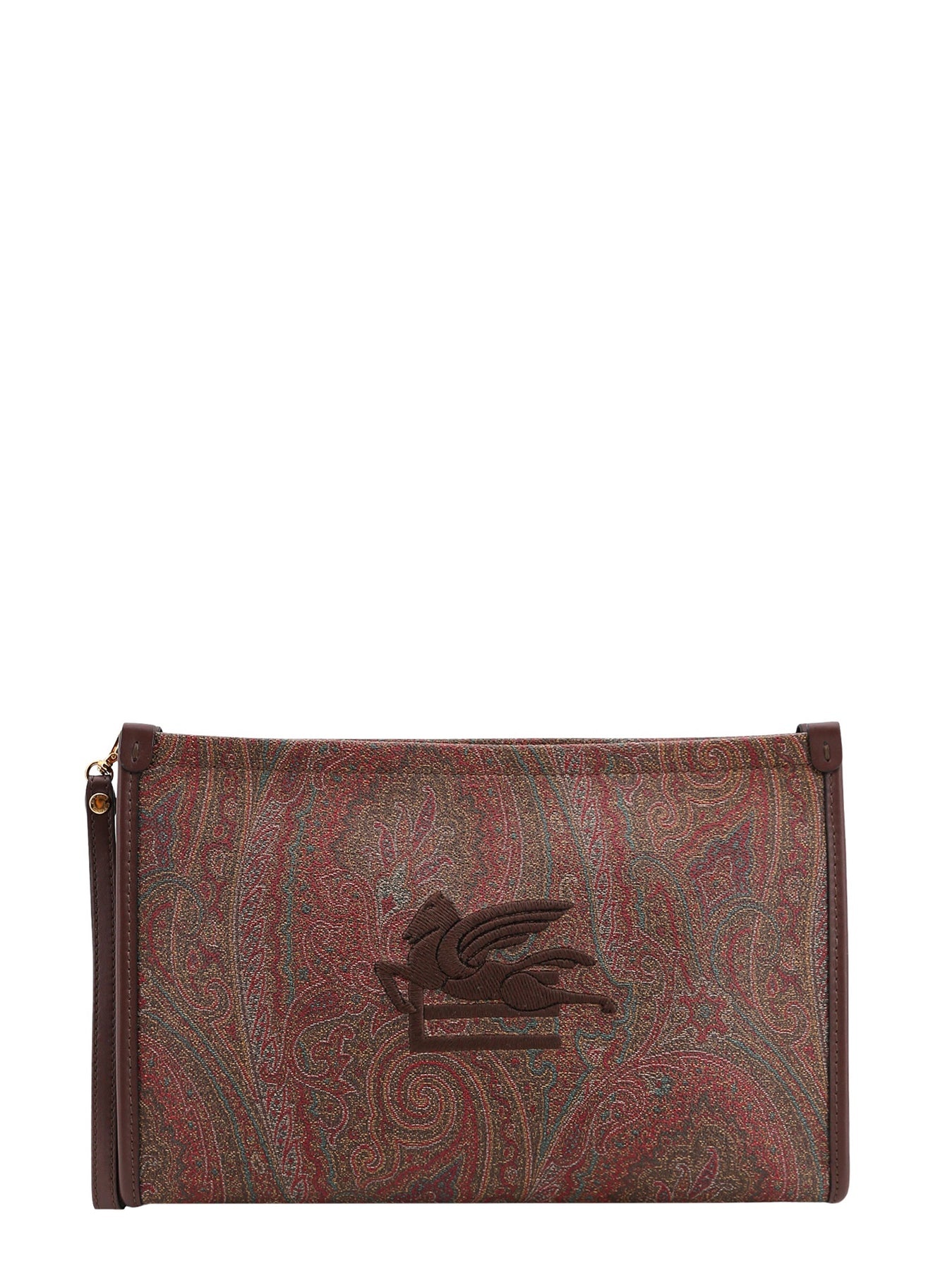 Coated canvas clutch with paisley motif - 1