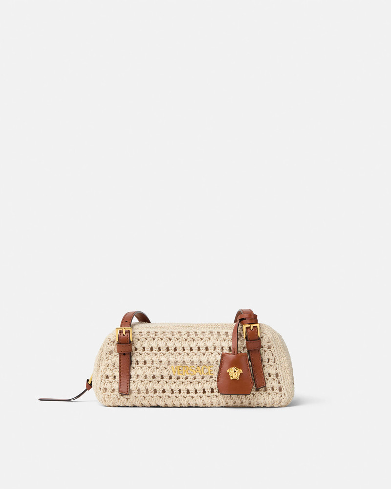 Versace Tag Raffia Bowling Bag 1