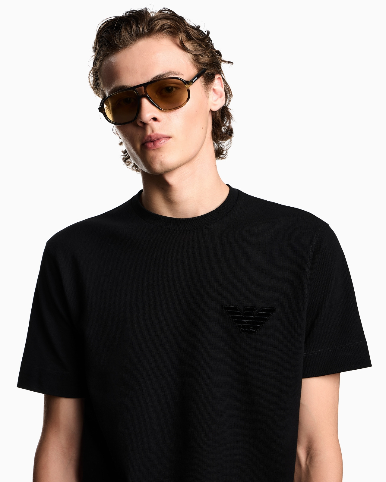 PIQUÉ JERSEY T-SHIRT WITH EAGLE PATCH - 5