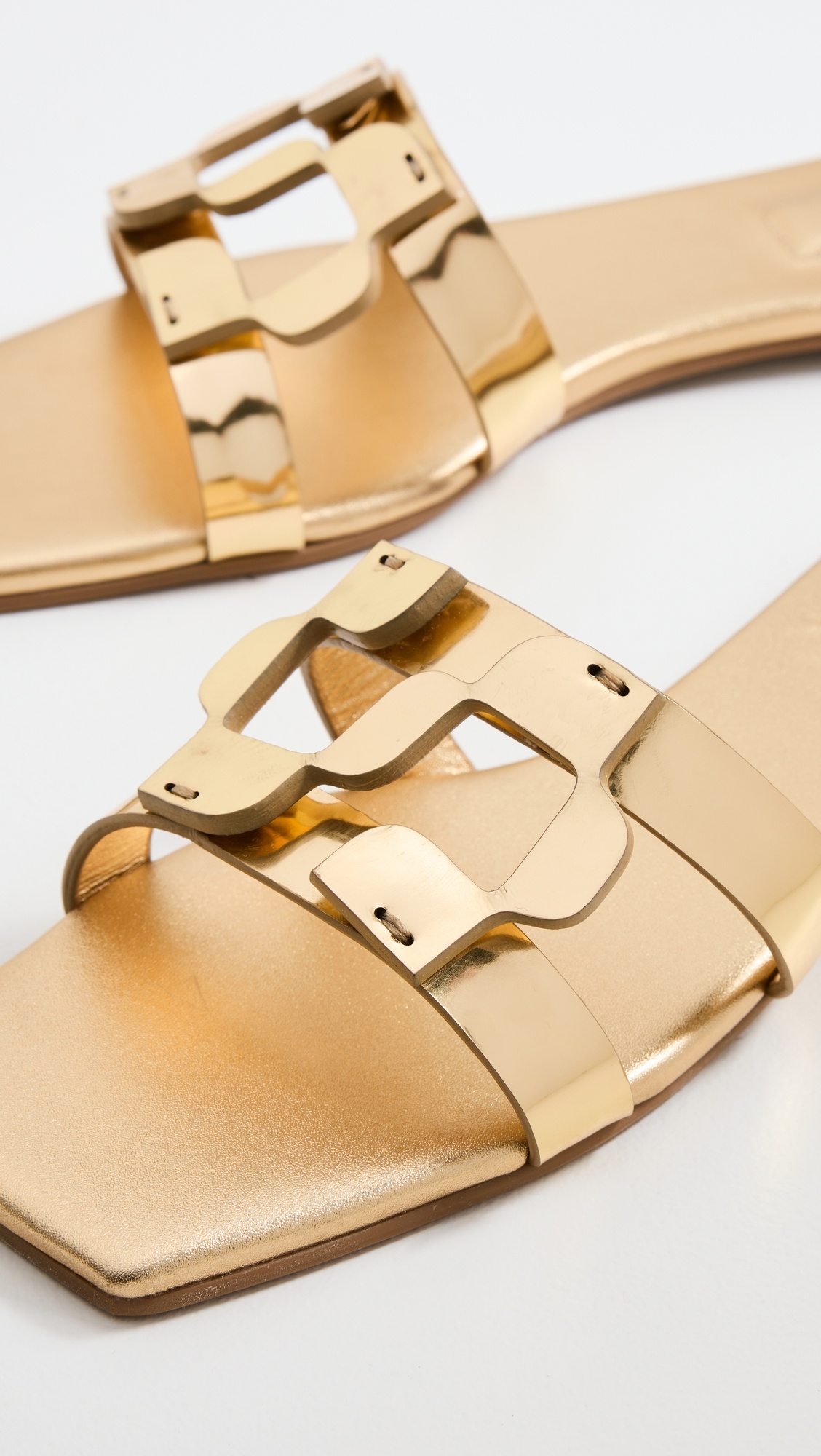 Simkhai Monogram Metallic Flat Slides - 5