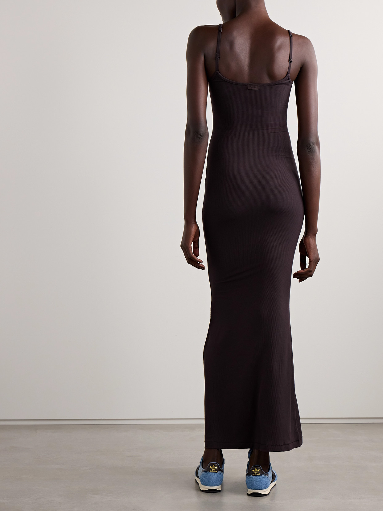 Soft Lounge Ribbed Long Stretch-modal Slip Dress - 3