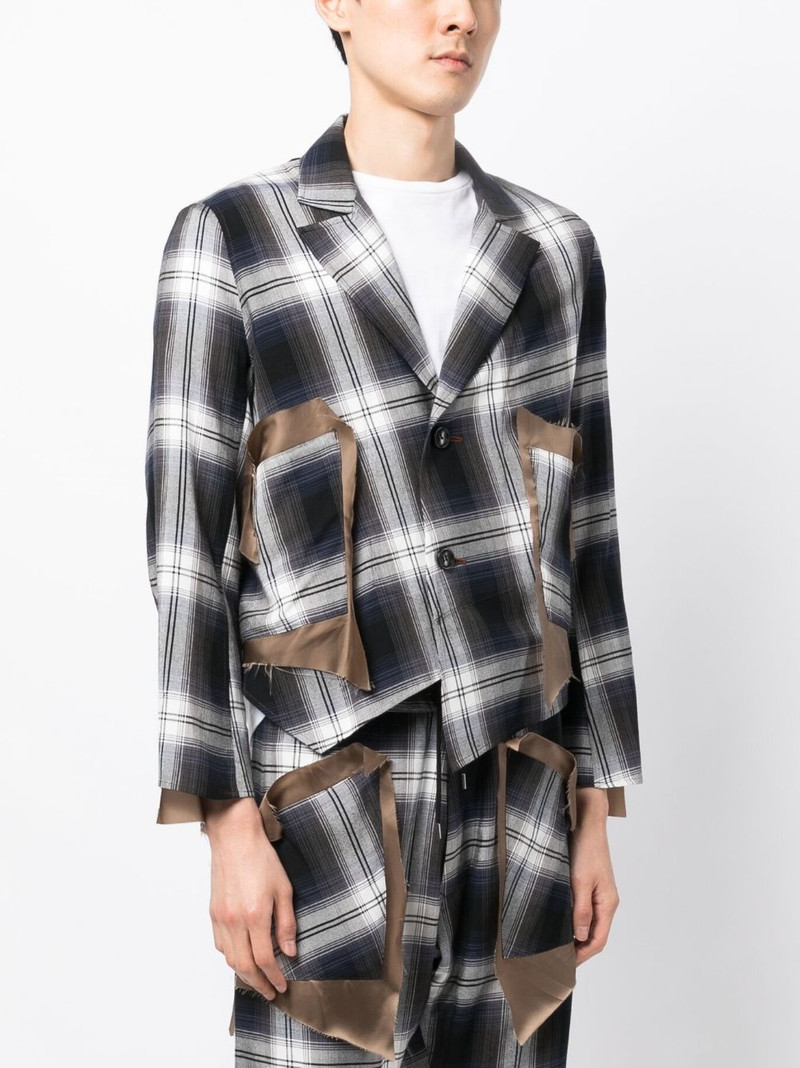 asymmetric plaid-check blazer 3