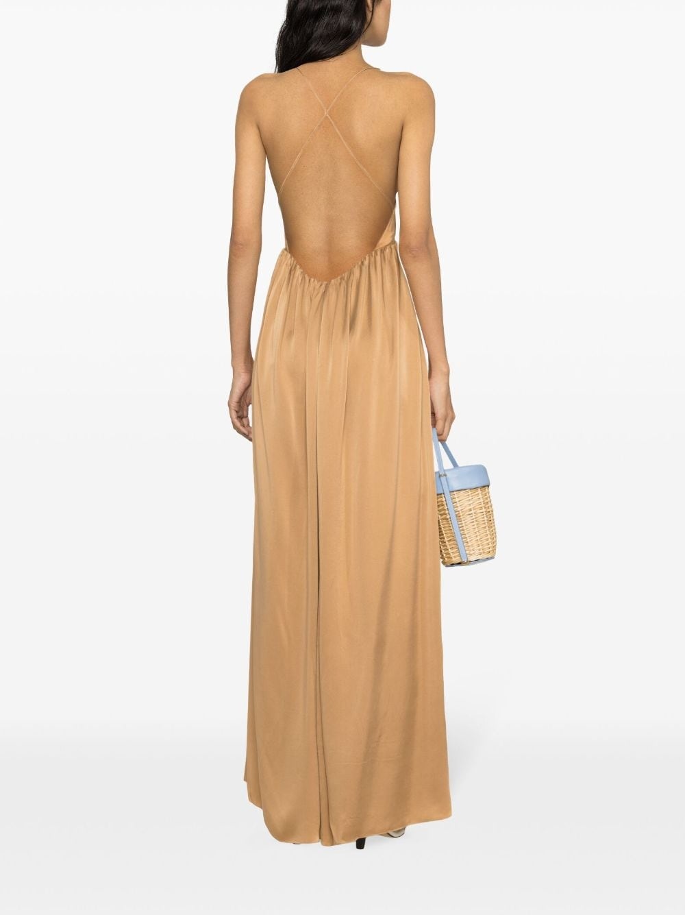 V-neck silk maxi dress - 7