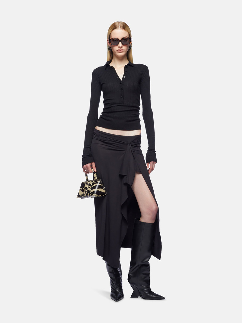 THE ATTICO BLACK MIDI SKIRT outlook