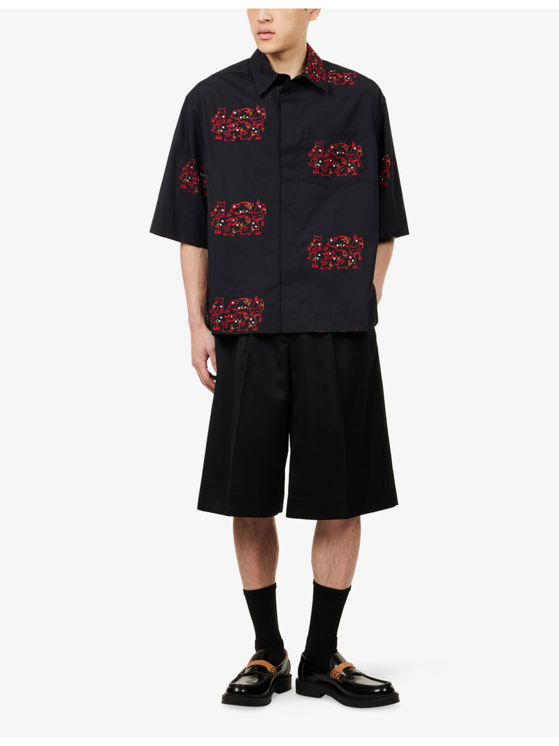 Simone Rocha Embroidered Oversize Cotton Shirt outlook