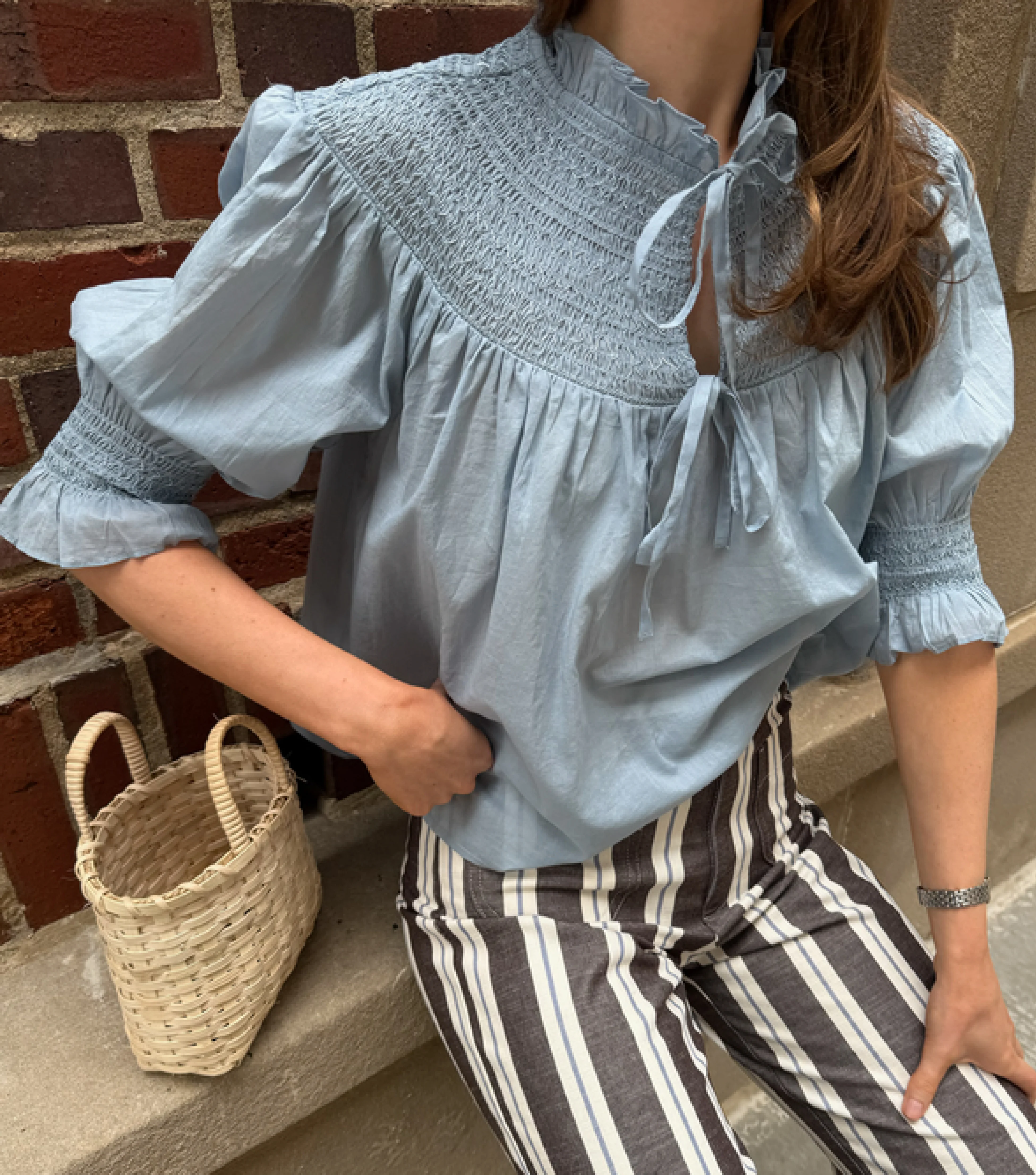 The Zinnia Top - Dusty Blue - 1