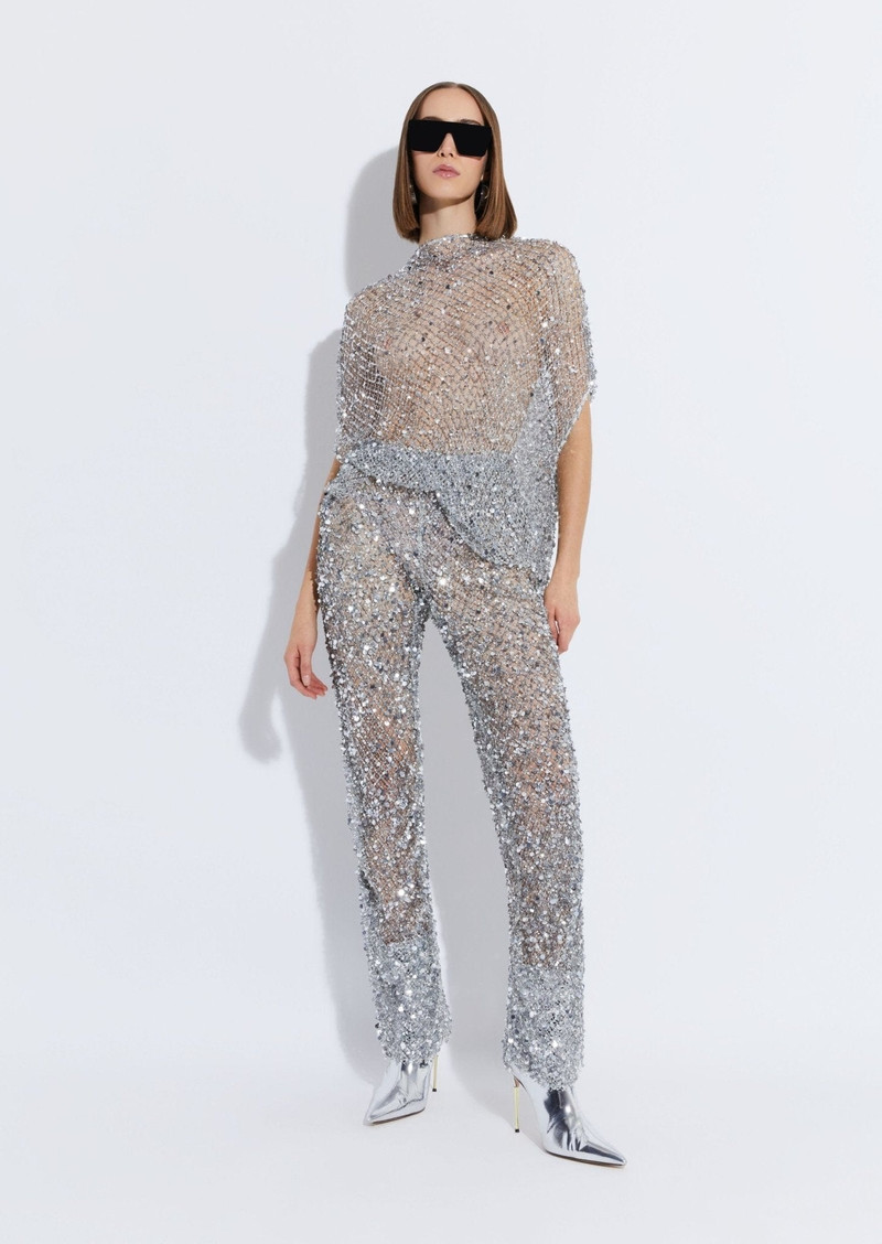 LAPOINTE Mesh Sequin Flare Pant outlook