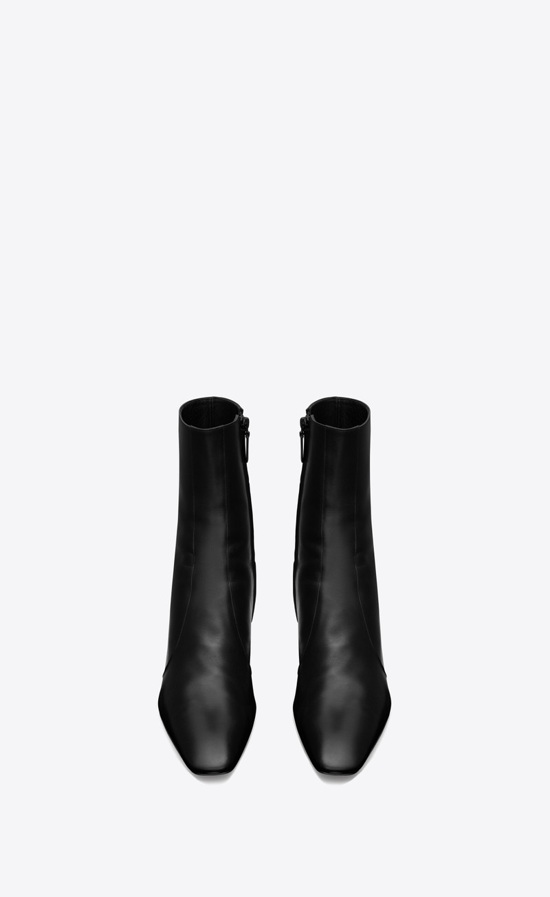 SAINT LAURENT xiv zipped boots in smooth leather outlook