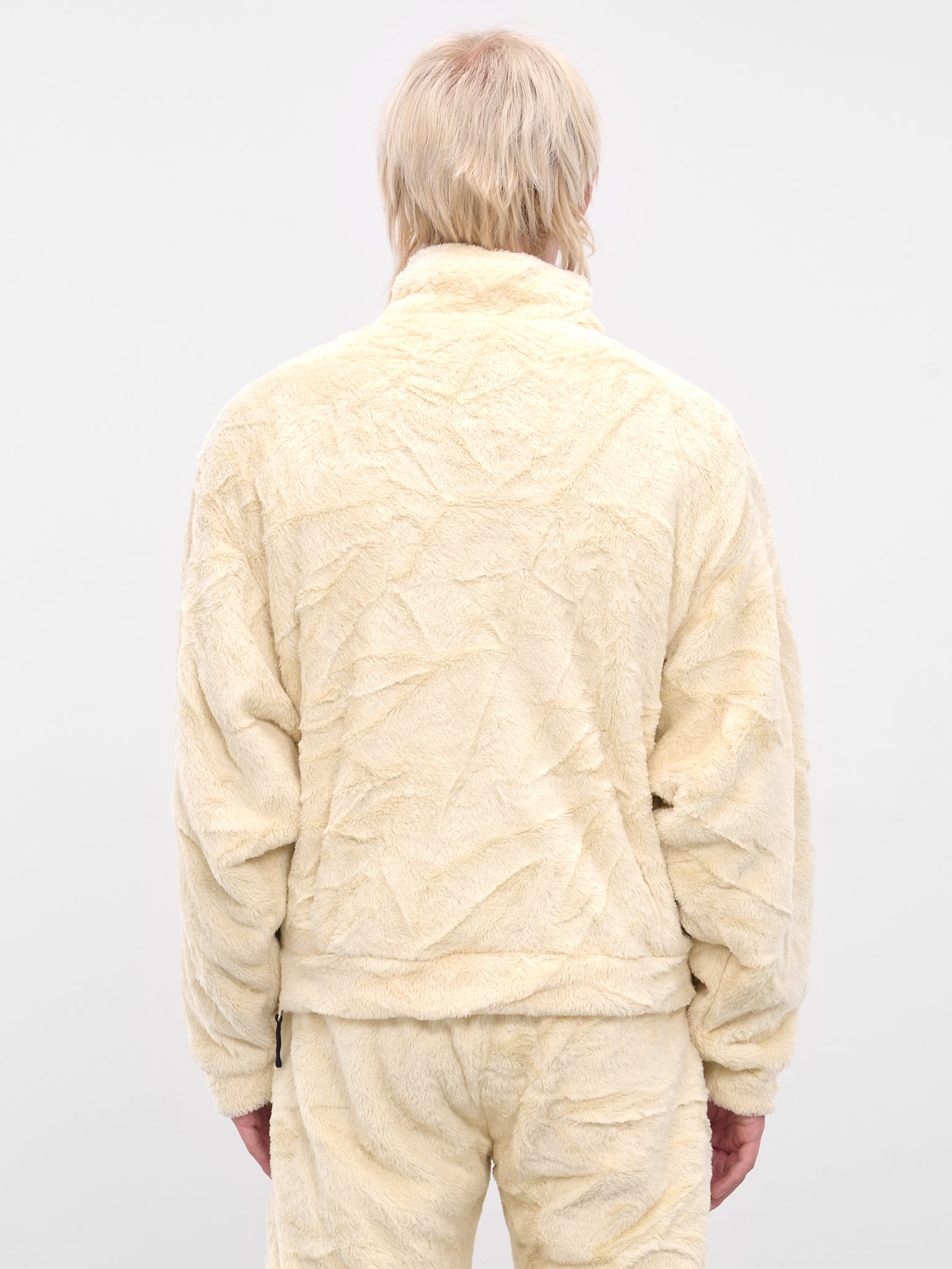 Ivory Skeletal Embroidery Fleece Sweater - 3