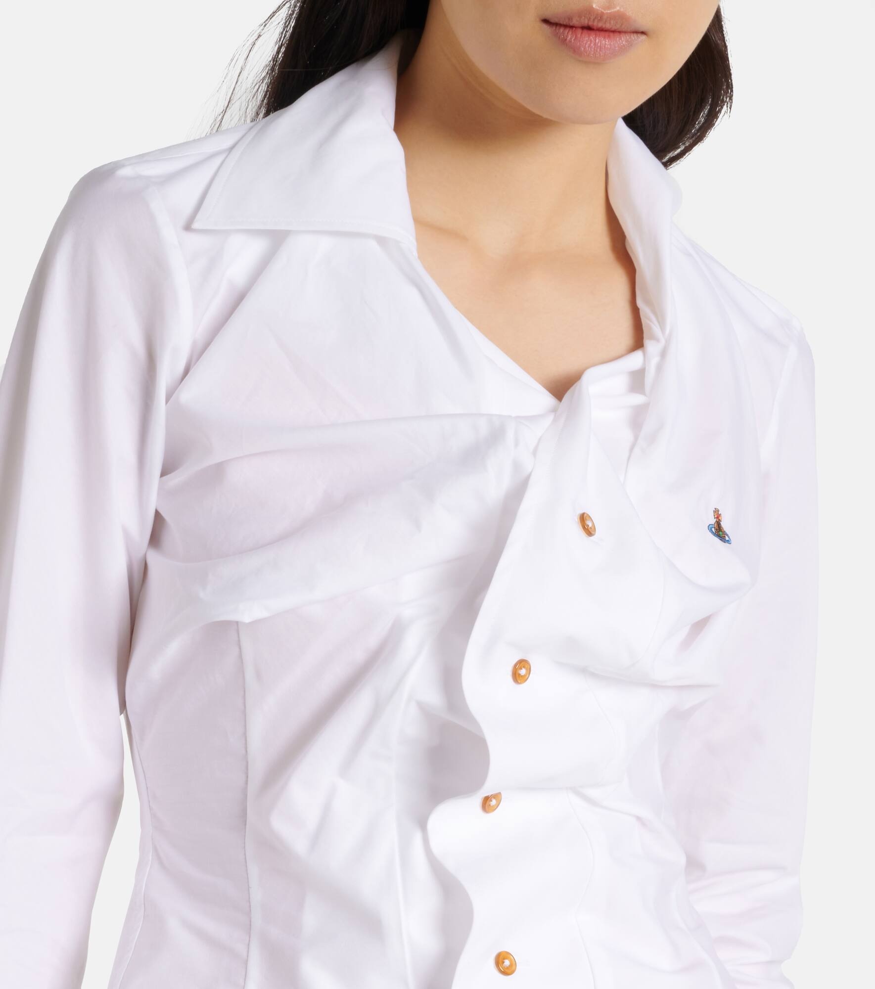 Drunken gathered cotton shirt - 4