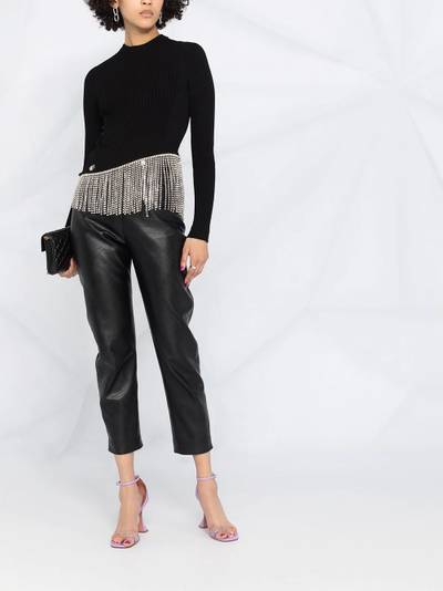 PHILIPP PLEIN crystal-hem ribbed top outlook