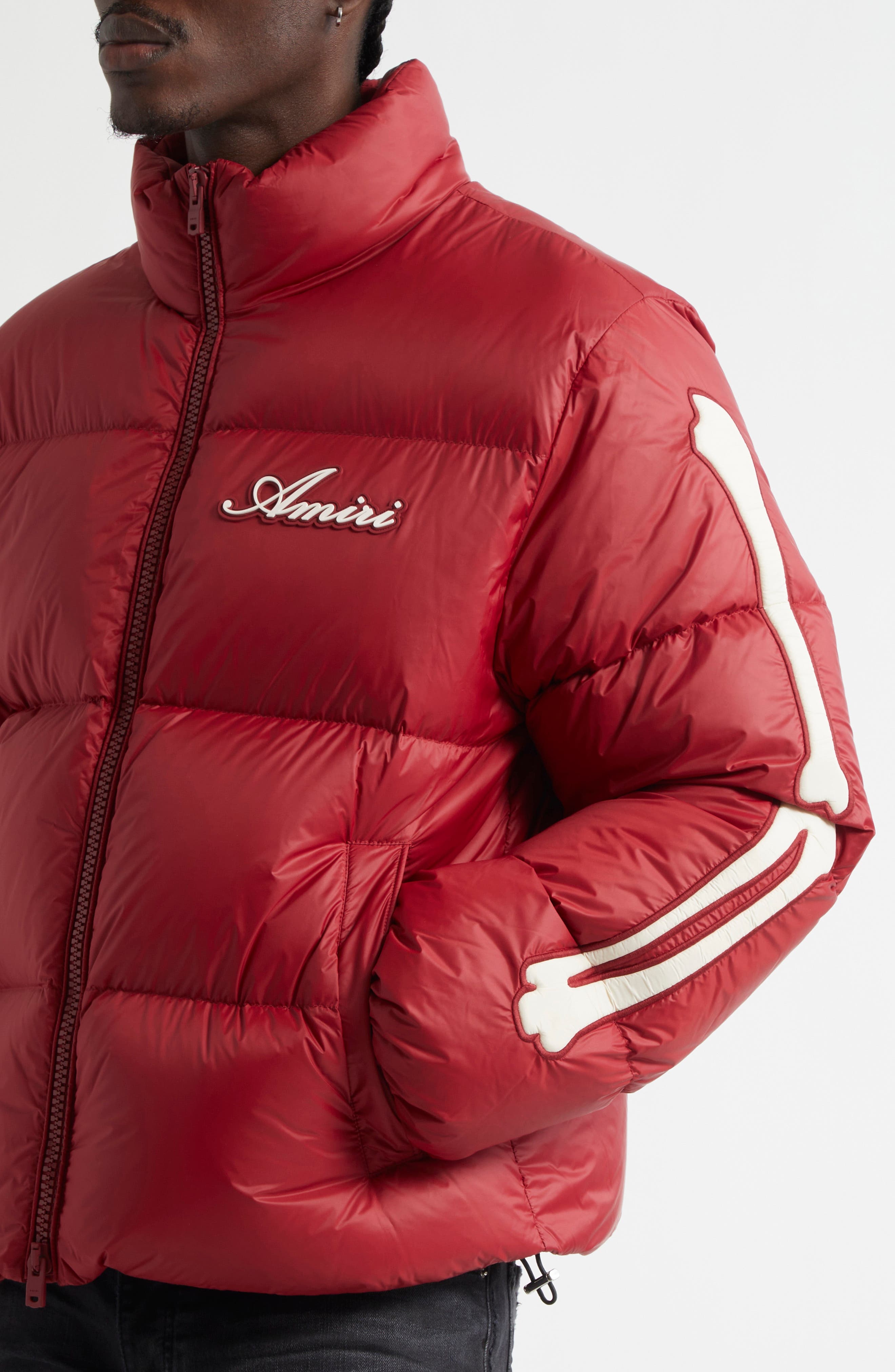 AMIRI Bones Down Puffer Jacket in Deep Red at Nordstrom - 4